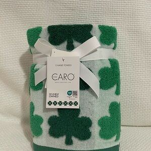 St Patricks Caro Home Shamrock Day Zero Twist Hand Towels, Set of 2